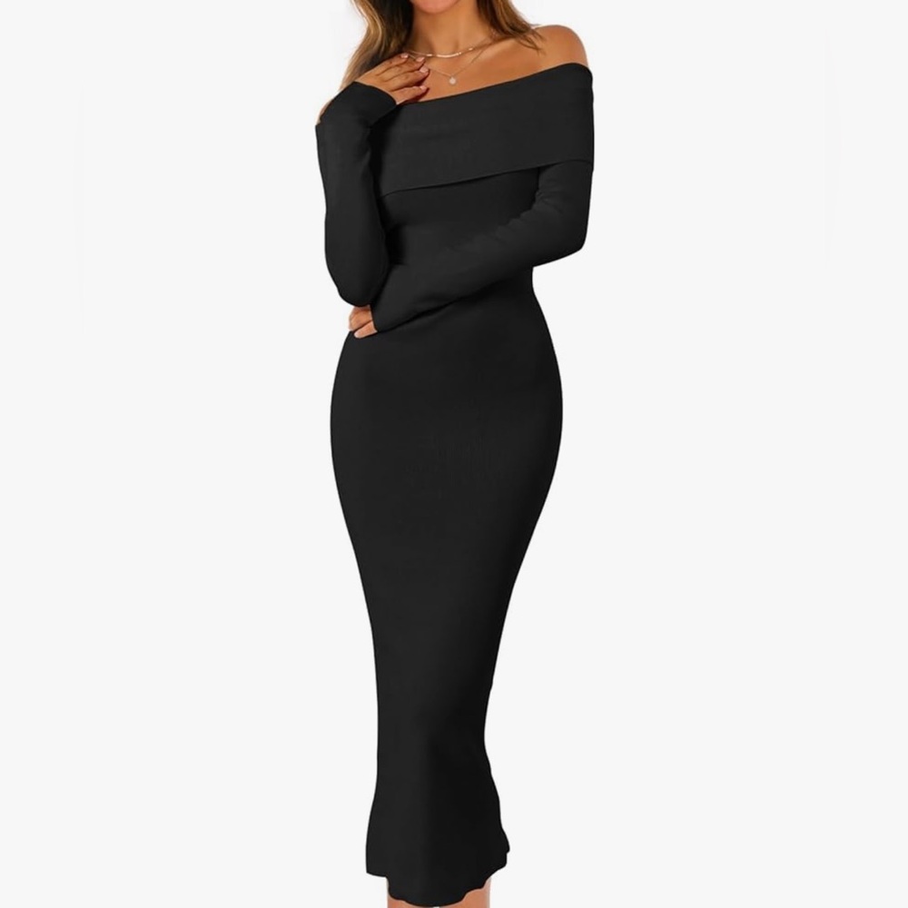 Elegant Black Off-Shoulder Dress